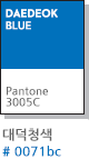 DAEDEOK BLUE Pantone3005C  대덕청색 #0071bc